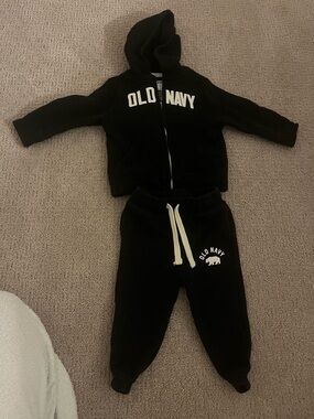 Old Navy Black Kids' Zip Hoodie & Joggers Set